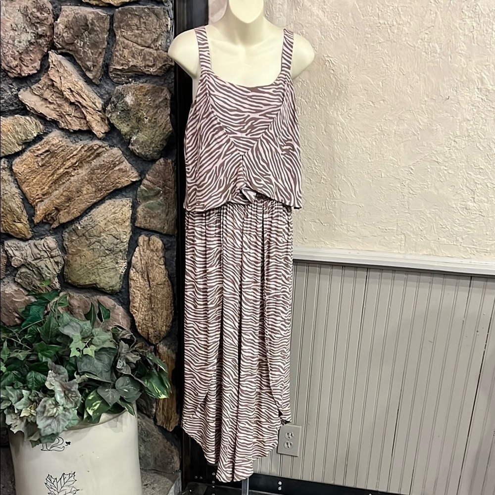 Ariat Brown and Cream High Low Sundress Romper